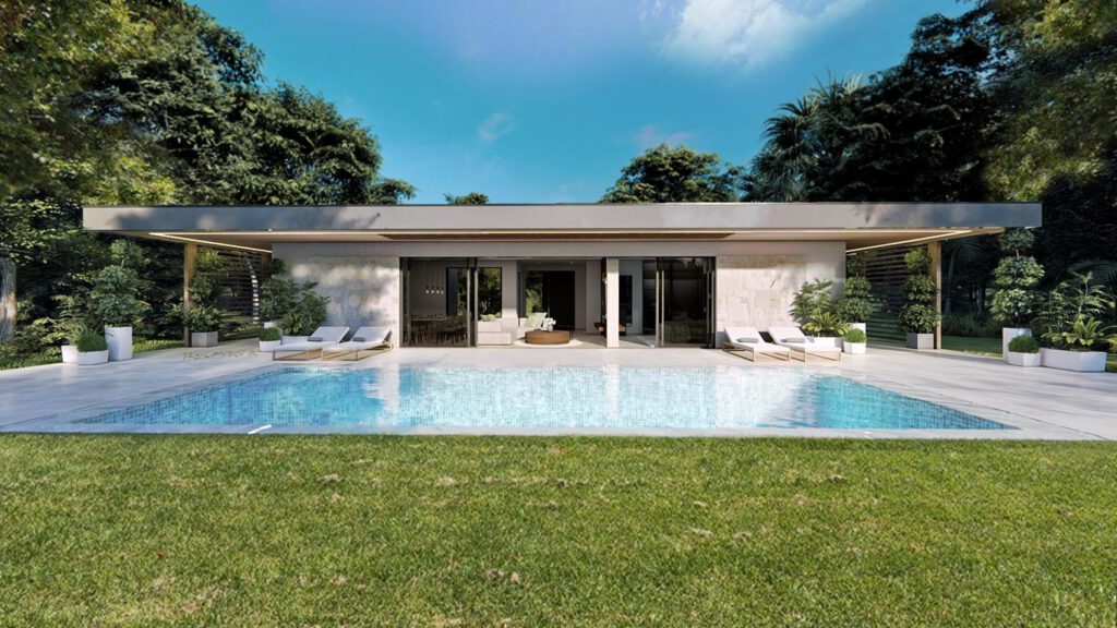 Preiswerte Häuser in Marbella und an der Costa del Sol, Bungalow KII von Aston Estates Gartenansicht